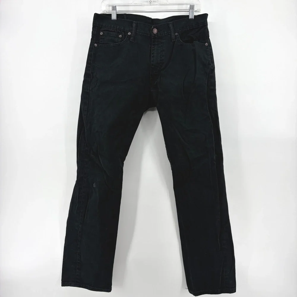 Levis 513 Slim Straight Mens Black Jeans W32 L30 (Actual 32x28) Stretch Denim